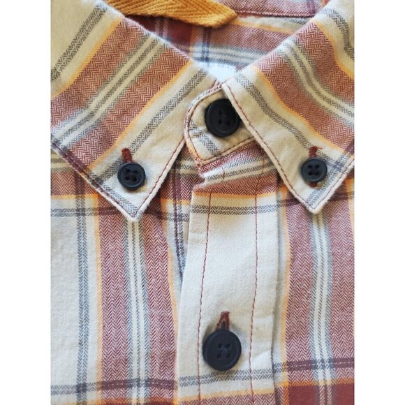 Columbia Shirt Men's Size XXL 2X Button Up Long Sleeve Beige rust Color Cotton - Picture 4 of 10